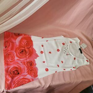 Rose Floral Tank Extra Small Womens Dress Harajuku Shibuya 109 Floral Party Prom